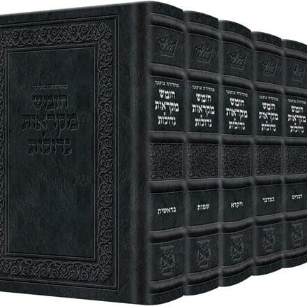 Czuker Edition Hebrew Chumash Mikra'os Gedolos Slipcased Set Signature Leather - Midnight Blue