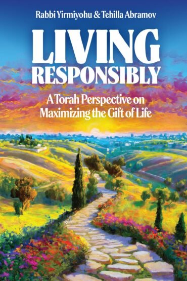 Book cover: Living Responsibly, vibrant landscape with winding path.