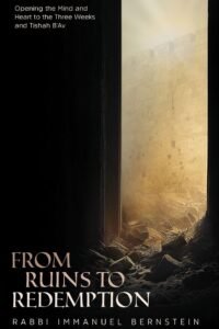 Book cover titled From Ruins to Redemption by Rabbi Bernstein.