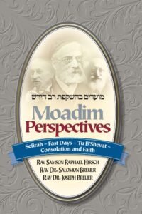 Book cover of Moadim Perspectives featuring three distinguished rabbis.