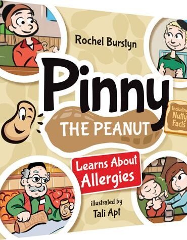 Children's book cover Pinny the Peanut Learns About Allergies.