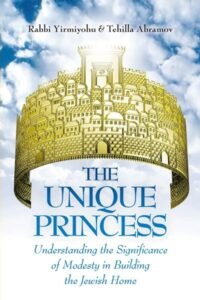 Book cover of The Unique Princess with golden city crown.
