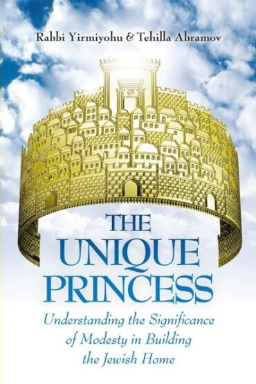 Book cover of The Unique Princess with golden city crown.