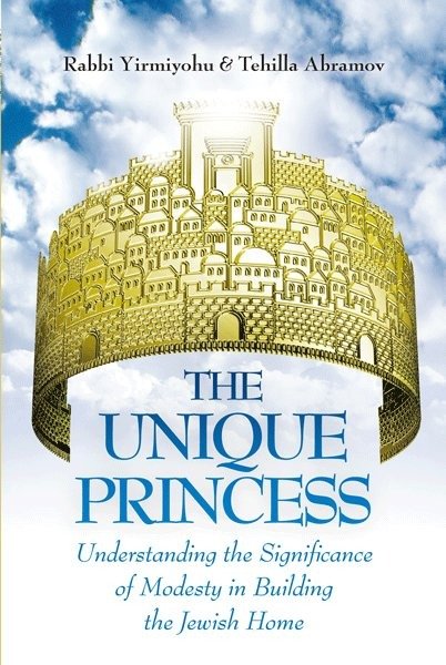 Book cover of The Unique Princess with golden city crown.