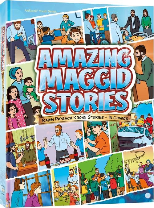 Comic book cover for Amazing Maggid Stories ArtScroll Youth Series.
